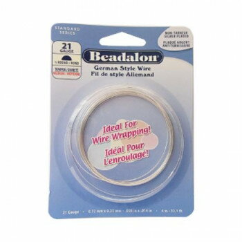 Beadalon(ビーダロン) ハーフラウンドワイヤー ノンターニッシュシルバー 0.72mm×4m 21