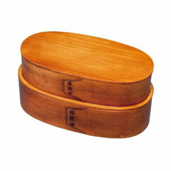 若兆　曲げわっぱ弁当箱　二段弁当箱(1000ml)　漆・FH02SU