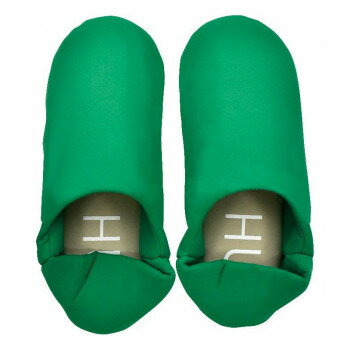 HUG バブーシュスリッパ ポーチ付き GREEN A565GR