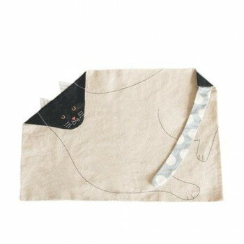 wizmile forest sy dukke. キャットランチョンマット(猫) ドット柄 FD16-CA-1BK