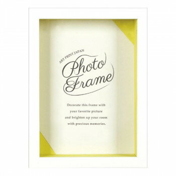 A.P.J. フォトフレーム カラーボックスフレーム キャビネ ホワイト×イエロー・0021725576