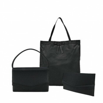 優美社　8181-00　 3点セット・袱紗(ふくさ)付き 2WAYブラックフォーマルバッグ ブラック