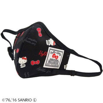 HELLO KITTY ハローキティ 立体布マスク スタンダードロゴ柄 小さめ ブラック