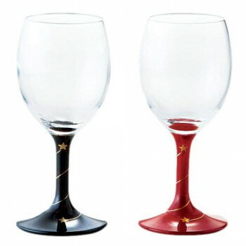 漆塗ペアワイングラス(大) 星に願いを 25069