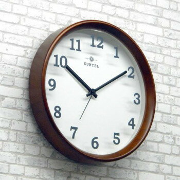 さんてる・日本製・シンプル掛け時計(木漏れ日)・ブラウン・DQL695-BR [2]