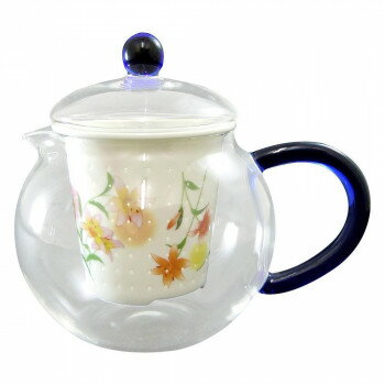 有田焼 セランドグラス おしゃれポット 500cc 誕生花 7月 百合 FC-550B