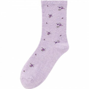 ケアファッション 足首ゆったり名前の書ける柄ソックス(婦人) パープル 22〜24cm 0185041