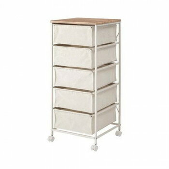 東谷 キャンバスチェスト 5段 ホワイト MIP-379(3)