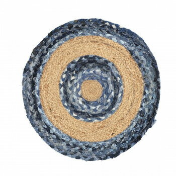 ラウンドジュートデニムマット サークル 14225875308