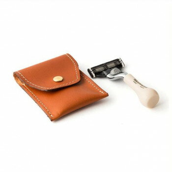 テイラーオブオールドボンドストリート トラベルマッハ3レイザー(オレンジ(橙)レザーケース付き) 本体:アイボリー