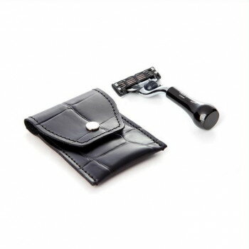 テイラーオブオールドボンドストリート トラベルマッハ3レイザー(ブラック(黒)レザーケース付き) 本体:ブラック