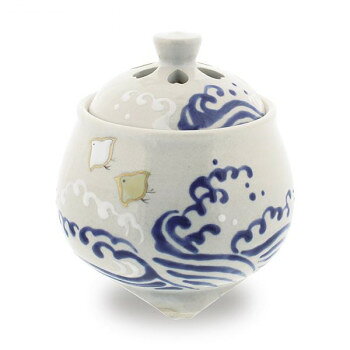 incense Burners - 日本香堂 香炉 白釉波千鳥 京焼・清水焼 79690