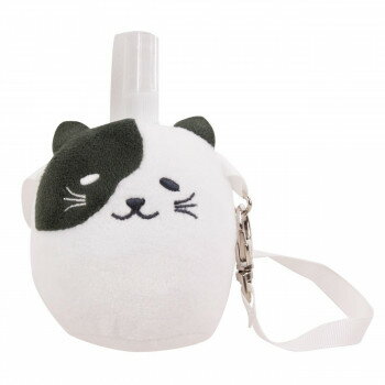 ぬいぐるみボトルホルダー　容量30mlスプレーボトル付　くろぶちねこ　NBH-983