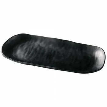 福井クラフト　メラミン32.5ひねり隅丸長角内筋皿黒マット 51024880