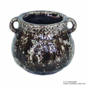 村田屋産業 グレーズドジャーポット チョコブラウン S 1515