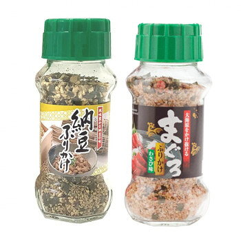 「北海道・沖縄・離島・一部地域へのお届けは別途送料を請求させていただきます。」「お客様都合でのキャンセルの場合、出荷前後にかかわらずキャンセル料などの手数料が発生いたしますので予めご了承ください。」「メーカーより取り寄せ商品のため、在庫状況によっては欠品・廃盤の可能性があります。あらかじめご了承ください。」あたたかいご飯におむすび、お弁当にふりかけて、お召し上がりください。【納豆ふりかけ】納豆の粘り・風味をいかしたふりかけです。FD納豆を使用し、鰹・胡麻・海苔で風味を高めています。【まぐろふりかけ】わさびの風味が効いており、マグロの刺身をイメージしております。内容量納豆ふりかけ(85g)・まぐろふりかけ(85g)×各15個サイズ個装サイズ：34.8×17.2×43.5cm重量個装重量：12000g仕様賞味期間：製造日より360日生産国日本栄養成分栄養成分表(100g当たり)【納豆ふりかけ】熱量:427kcal、たんぱく質:23g、脂質:19g、炭水化物:40g、食塩相当量:10.6g【まぐろふりかけ】熱量:373kcal、たんぱく質:11.5g、脂質:6.2g、炭水化物:67.8g、食塩相当量:10.2g原材料名称：ふりかけ【納豆ふりかけ】炒りごま(国内製造)、納豆、でん粉、食塩、砂糖、ぶどう糖、鰹節粉末、発酵調味料、鰹削り節、のり、あおさ、蛋白加水分解物、デキストリン、ナンプラー、粉末醤油、かつおエキス粉末、醤油、鰹節エキス、酵母エキス、野菜エキス、魚介エキス/加工でん粉、酸化防止剤(V.E)、(一部に小麦・大豆・豚肉・ゼラチン・ごまを含む)【まぐろふりかけ】ポテトフレーク(アメリカ製造、バングラデシュ製造)、ぶどう糖、でん粉、ごま、食塩、砂糖、乾燥鮪フレーク、醤油、わさび顆粒、鰹節粉末、のり、デキストリン、発酵調味料、粉末醤油、魚醤、野菜エキス、トマトパウダー、オニオンパウダー、酵母エキス/加工でん粉、調味料(アミノ酸等)、着色料(カラメル、カロチノイド、ラック、クチナシ、紅花黄)、トレハロース、貝Ca、香料、甘味料(カンゾウ、ステビア、アセスルファムK)、酸化防止剤(V.E)、(一部に乳成分・小麦・大豆・豚肉・ごまを含む)アレルギー表示乳、小麦、ごま、大豆、豚肉、ゼラチン（原材料の一部に含んでいます）保存方法直射日光などの高温や多湿を避けて、保存してください。製造（販売）者情報製造者:株式会社みなり広島県東広島市河内町下河内636fk094igrjs