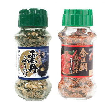 みなり 雲丹ふりかけ 85g・金目鯛煮付風味ふりかけ 80g　各15個セット q-uoli-10809296 QUOLI パッケージ画像
