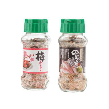 「北海道・沖縄・離島・一部地域へのお届けは別途送料を請求させていただきます。」「お客様都合でのキャンセルの場合、出荷前後にかかわらずキャンセル料などの手数料が発生いたしますので予めご了承ください。」「メーカーより取り寄せ商品のため、在庫状況によっては欠品・廃盤の可能性があります。あらかじめご了承ください。」梅ふりかけは、梅・しその風味をいかしたふりかけです。しそを使用し、鰹・胡麻・海苔で風味を高めています。のどぐろ煮付風味ふりかけは、のどぐろ(アカムツ)を使用し、煮付け風味のふりかけにしました。内容量梅ふりかけ:85g/個、のどぐろ煮付風味ふりかけ:85g/個サイズ個装サイズ：34.8×17.2×43.5cm重量2550g個装重量：12000g仕様賞味期間：製造日より360日セット内容梅ふりかけ:85g×15個、のどぐろ煮付風味ふりかけ:85g×15個生産国日本栄養成分(100g当たり)梅ふりかけ:熱量:353kcal、たんぱく質:12.4g、脂質:12.0g、炭水化物:48.8g、食塩相当量:21.9gのどぐろ煮付風味ふりかけ:熱量:399kcal、たんぱく質:17.1g、脂質:10.1g、炭水化物:59.9g、食塩相当量:8.4g原材料名称：ふりかけ【梅ふりかけ】梅風味顆粒(食塩、乳糖、砂糖、その他)(国内製造)、ごま、ポテトフレーク、かつお風味顆粒(乳糖、食塩、鰹節粉末、砂糖、その他)、ぶどう糖、脱脂小麦胚芽、乾燥加工梅、のり、食塩、あおさ、醤油、でん粉、砂糖、トマトパウダー、デキストリン/調味料(アミノ酸等)、加工でん粉、貝Ca、着色料(紅麹、カロチノイド、ラック、赤キャベツ、カラメル)、酸味料、香料、甘味料(ステビア、カンゾウ)、(一部に 乳成分・小麦・さば・大豆・ゼラチン・ごまを含む)【のどぐろ煮付風味ふりかけ】炒りごま(国内製造)、ぶどう糖、ポテトフレーク、でん粉、粒状大豆たん白、砂糖、アカムツ、かつお風味顆粒(乳糖、食塩、鰹節粉末、砂糖、その他)、食塩、醤油、のり、発酵調味料、鰹節粉末、粉末醤油、乾燥ネギ、デキストリン、乾燥おから、トマトパウダー、香辛料、野菜エキスパウダー/加工でん粉、調味料(アミノ酸等)、着色料(カラメル、カロチノイド、ラック)、貝Ca、甘味料(カンゾウ、ステビア、アセスルファムK)、(一部に乳成分・小麦・さば・大豆・ごまを含む)アレルギー表示乳、小麦、ごま、さば、大豆、ゼラチン（原材料の一部に含んでいます）保存方法直射日光などの高温や多湿を避けて、保存してください。製造（販売）者情報製造者:株式会社みなり/広島県東広島市河内町下河内636fk094igrjs