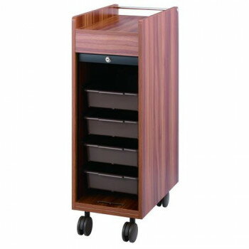 木製ワゴン ワームス シャッター付きワゴン C-345 ウォールナット 13457