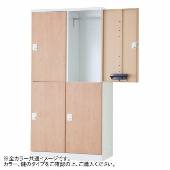 豊國工業 オール扉タイプハンガーパイプ式4人用2列2段 W900(内筒交換錠)RLK-TTPN4290-WNT