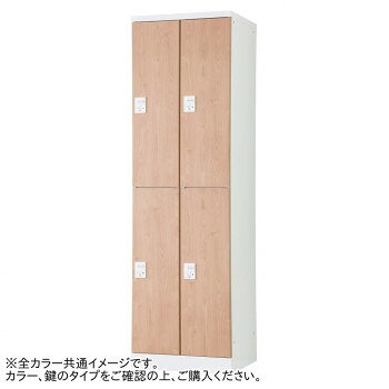 豊國工業 オール扉タイプ可動棚式4人用2列2段 W525(ダイヤル錠) RLK-TTKD4252-WLP