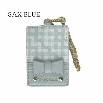 Sunny Side サニーサイド ギンガムパスケース SAX LL-1020-71