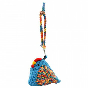 編みぐるみ ニワトリ ポーチ ブルー 10725000484