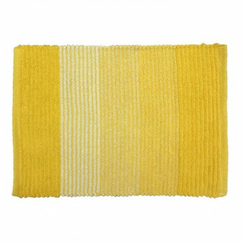 riz au lait リアレ　コットンシェニールボーダー　フロアマット　50　YELLOW　GMT8523