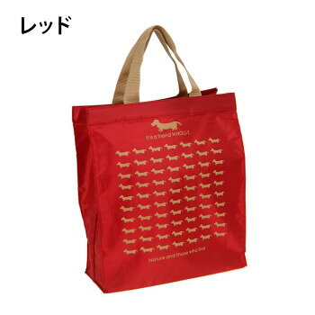優美社　3L12-01　WHOLLY （ウォーリー） プリント角型手提げ小 レッド