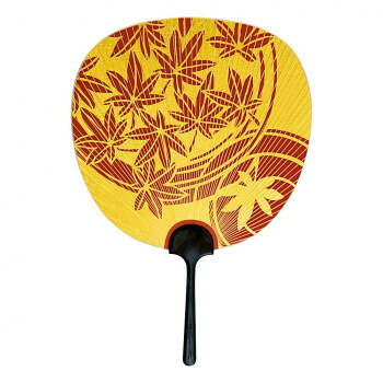 日本製(MADE IN JAPAN) 大型透かしうちわ 金彩(赤) 1105