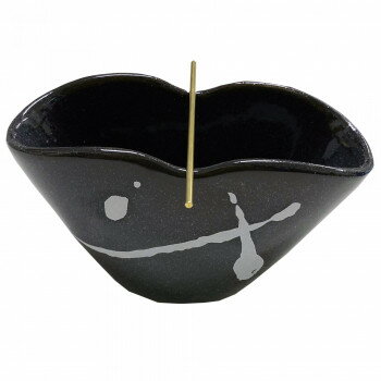 薫寿堂 うずまき用香立（波のしずく(黒)） 1200