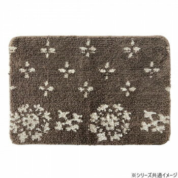 マイクロファイバーバスマット ふわっふわ! 北欧柄 サフィア 40×60cm BR・ブラウン 2476