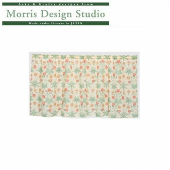 川島織物セルコン　Morris Design Studio　デイジーシアー　カフェカーテン(防炎)　145×45cm　DH1400D　LO・ライトオレンジ
