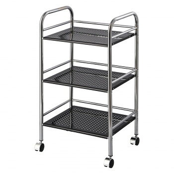 不二貿易 C/D:93396 マルチワゴン3段 BK/CR 93396