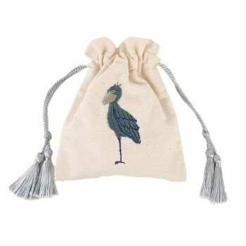 アニマル刺繍巾着ポーチ2 05/ハシビロコウ F238110-05