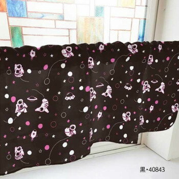 カフェカーテン 宇宙飛行士 1000×450mm　黒・40843