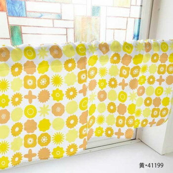 カフェカーテン モチーフ 1000×450mm　黄・41199