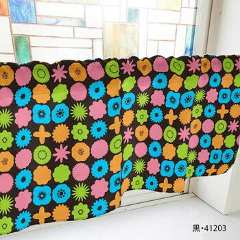 カフェカーテン モチーフ 1000×450mm　黒・41203