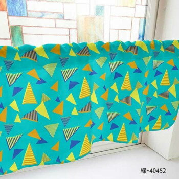 カフェカーテン 三角 800×450mm　緑・40452