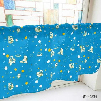カフェカーテン 宇宙飛行士 800×450mm　青・40834