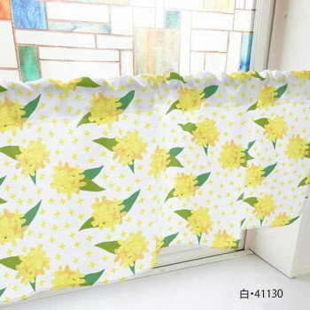 カフェカーテン キンモクセイ 800×450mm　白・41130