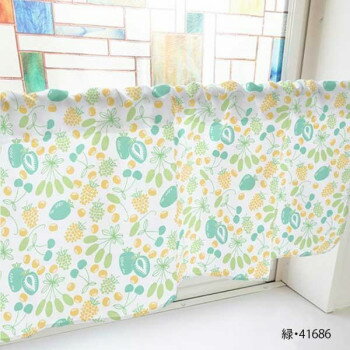カフェカーテン ベリー 800×450mm　緑・41686