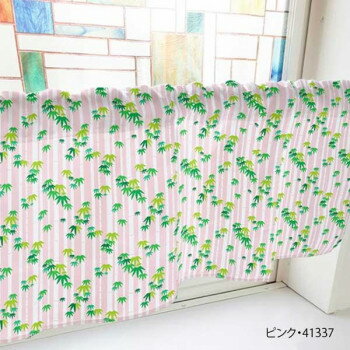 カフェカーテン 竹 1000×450mm　ピンク・41337