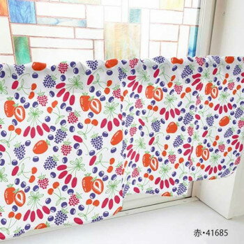 カフェカーテン ベリー 1000×450mm　赤・41685