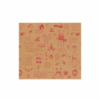 包装紙 ベアコレクション(レッド) 856 100枚