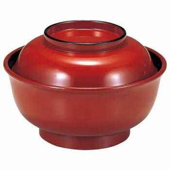 福井クラフト　神楽無地丼 朱内黒天朱高台天黒 12025860