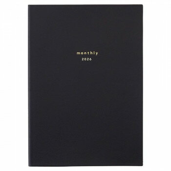 2026年 手帳 ダイアリー isshoni.仕事まとめ マンスリー A5 BK E8749