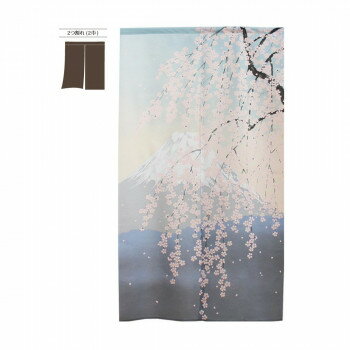 市松柄レースのれん　四季富士 春　W850×H1500　42196