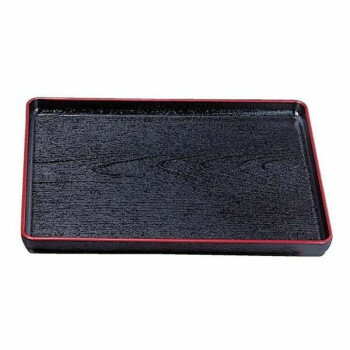 大寿木目盆 黒天朱SL(ノンスリップ加工) 尺5 15235130