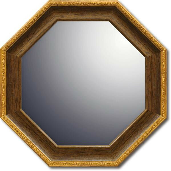 ユーパワー ナチュラル 八角ミラー Sサイズ ブラウン NM-02023